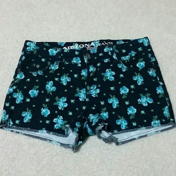 Arizona Jean Company Pants - Juniors sz 3 denim rose pattern shorts